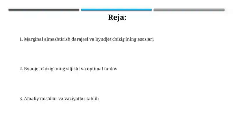 Marginal almashtirish normasiva byudjet egri chizig'i 2