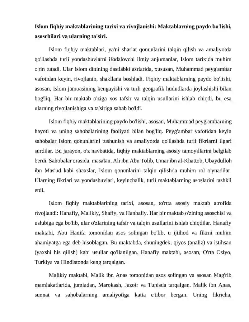 Islom fiqhiy maktablari 2