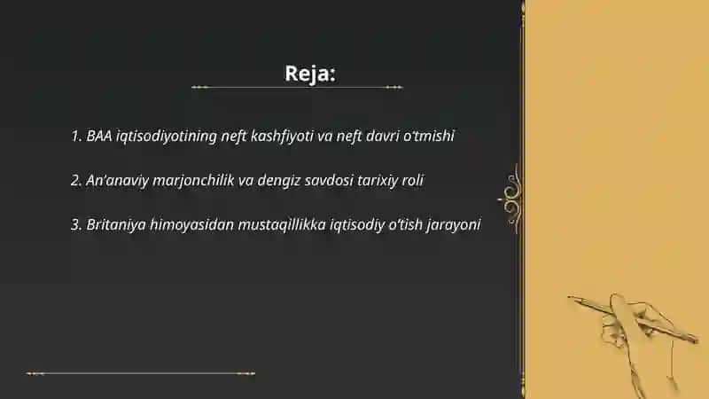 BAA iqtisodiyotining neft kashfiyoti va neft davri oʻtmishi 2