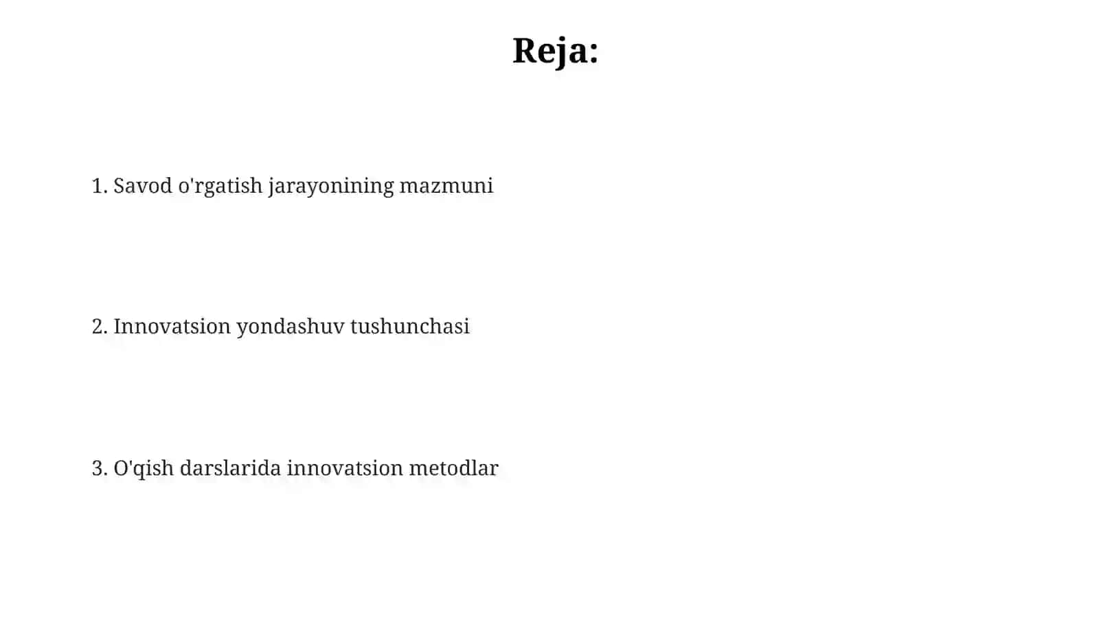 Savod o'rgatish jarayoniga innovatsion yondashuv.O'qish darsini tashkil etishda innovatsiyadan foydalanish 2