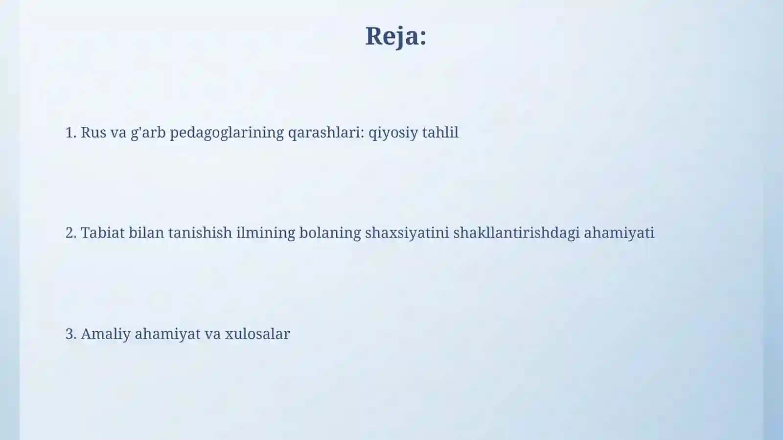 Tabiat bilan tanishish fanining rus gʻarb pedagoglarining bola shaxsini shakllanishida ahamiyati 2