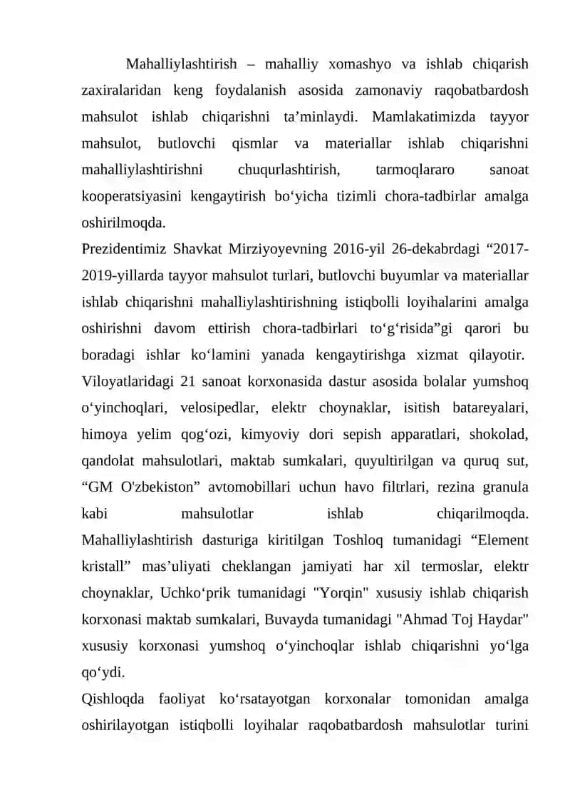 SANOAT KORXONALARINI JOYLASHTIRISHNING SHART-SHAROITLARINI BAHOLASH 2