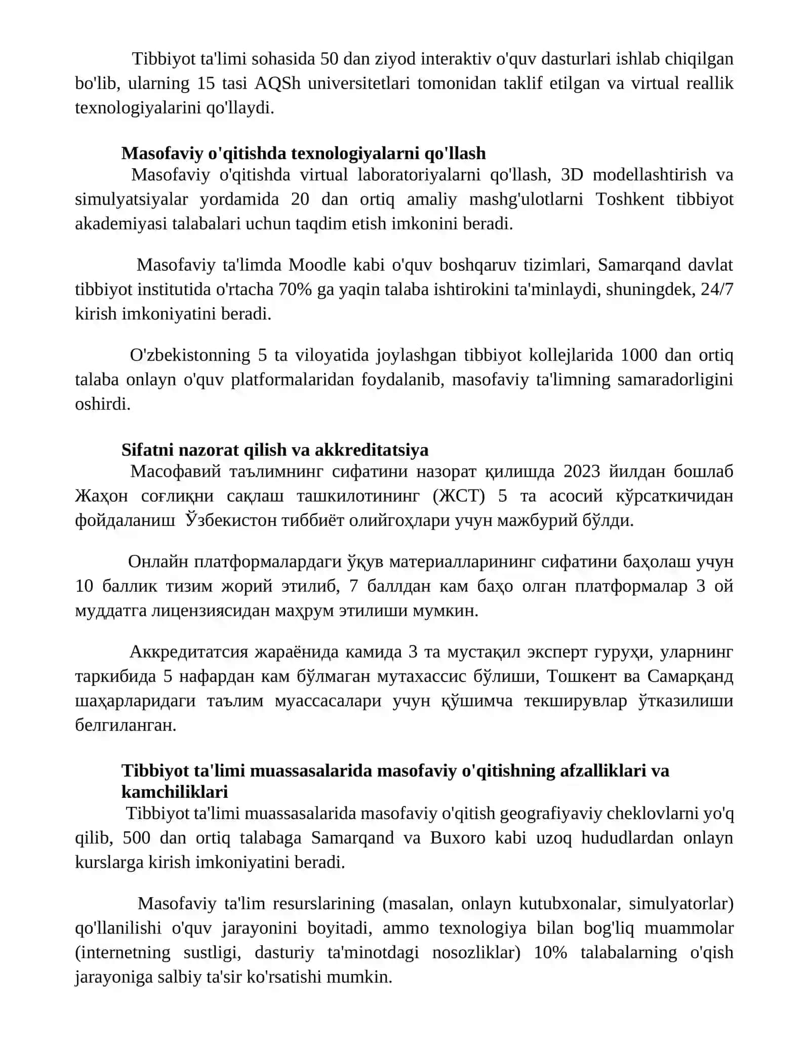 Tibbiy ta’lim muassasalarida masofaviy shaklni tashkil etish 2