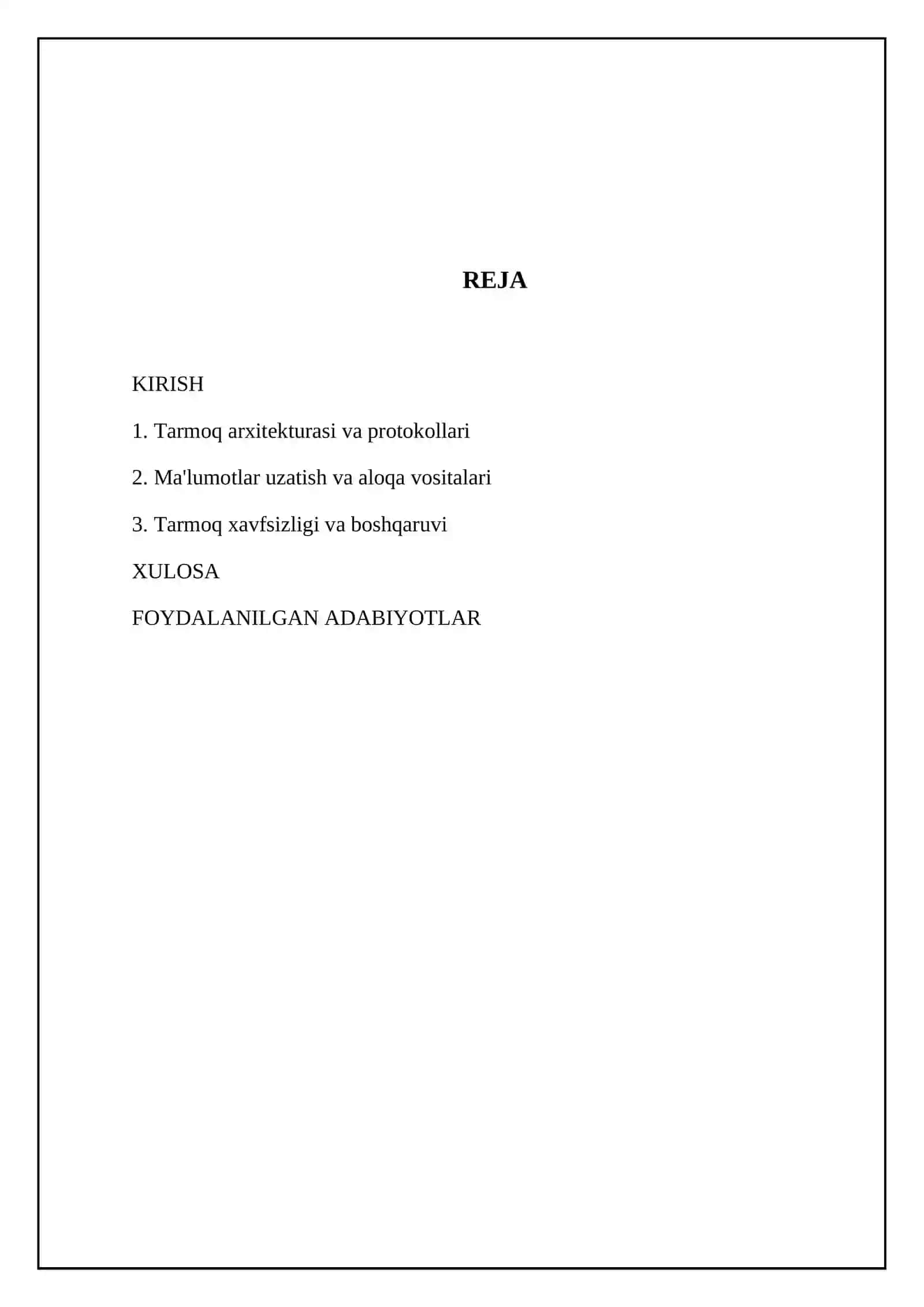 Tarmoq texnologiyalari 2