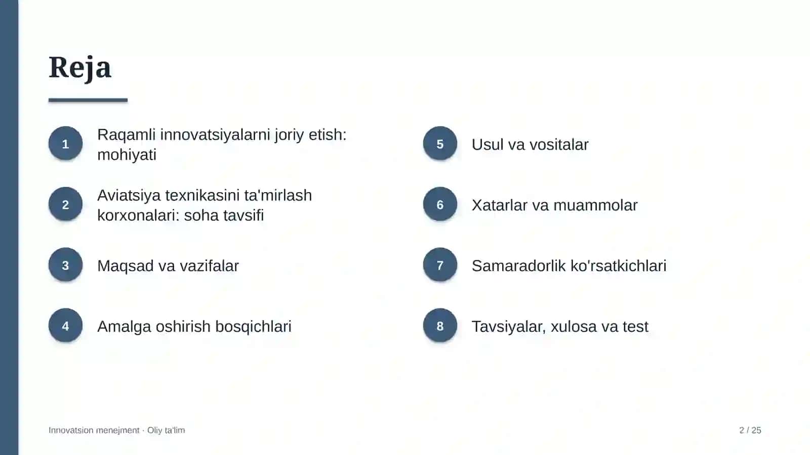 Aviatsiya texnikasini ta'mirlash korxonalarida raqamli innovatsiyalarni joriy etish 2