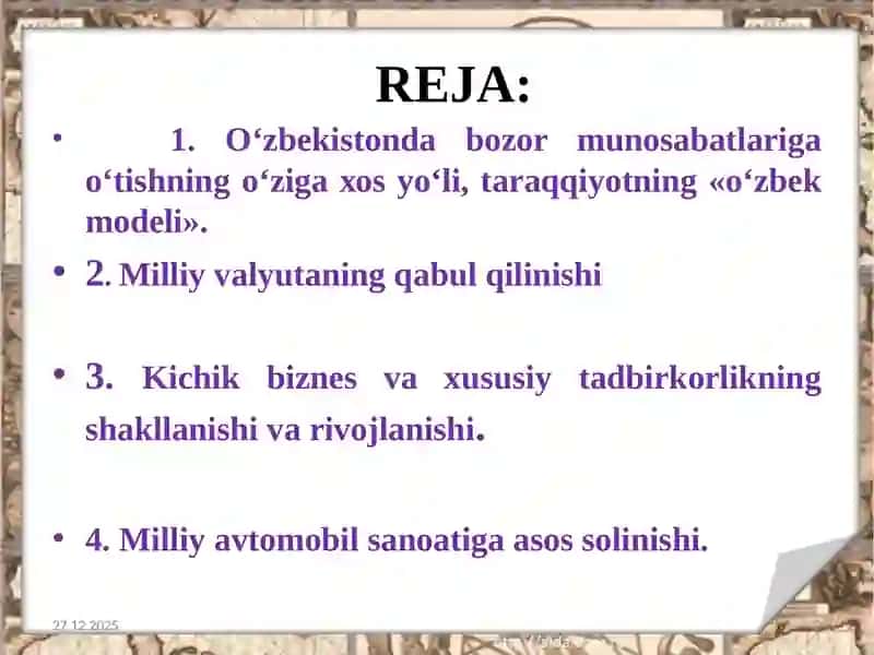 IQTISОDIY ISLОHОTLАR,ХUSUSIYMULKСHILIKNING SHАKLLАNISHI 2