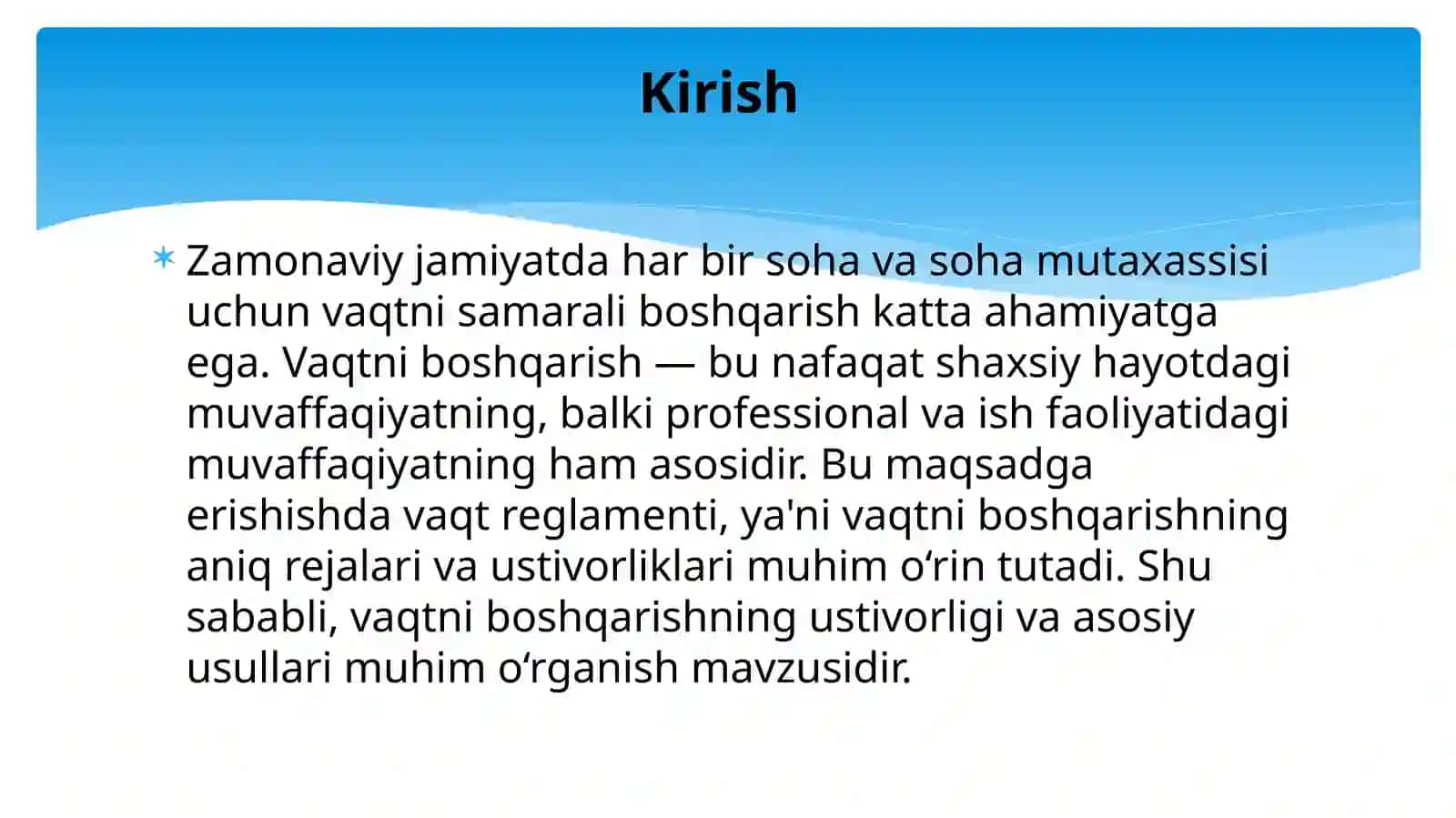 Vaqt reglamenti ustivorligini asosiy usullari 2