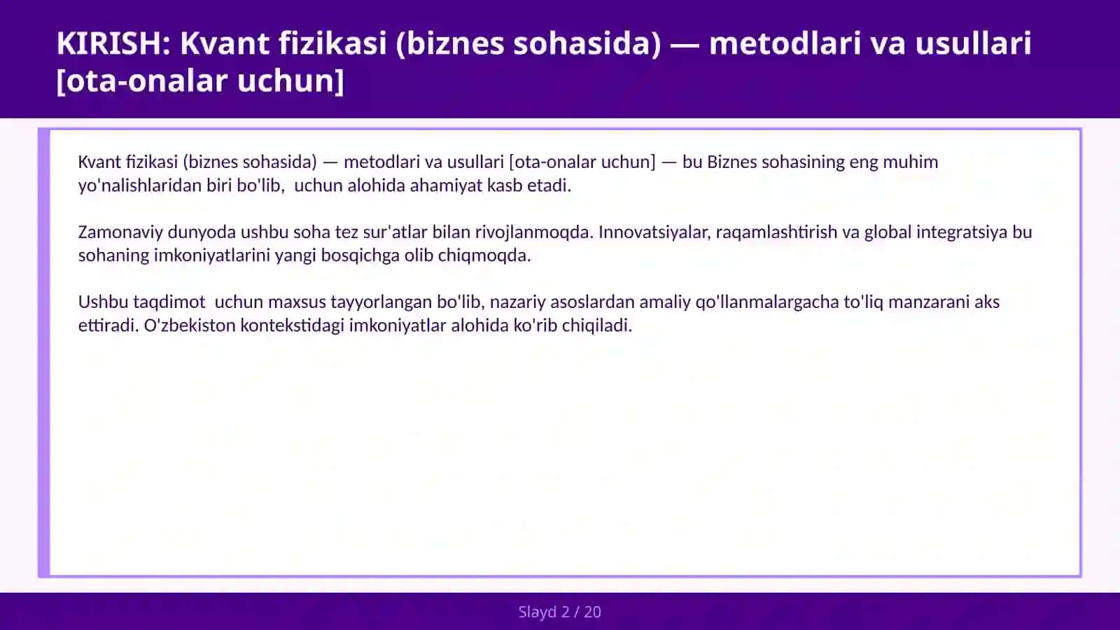 Kvant fizikasi (biznes sohasida) — metodlari va usullari [ota-onalar uchun] 2