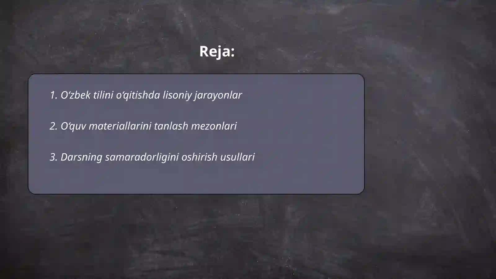 O‘zbek tilini o‘qitish metodikasi fani 2