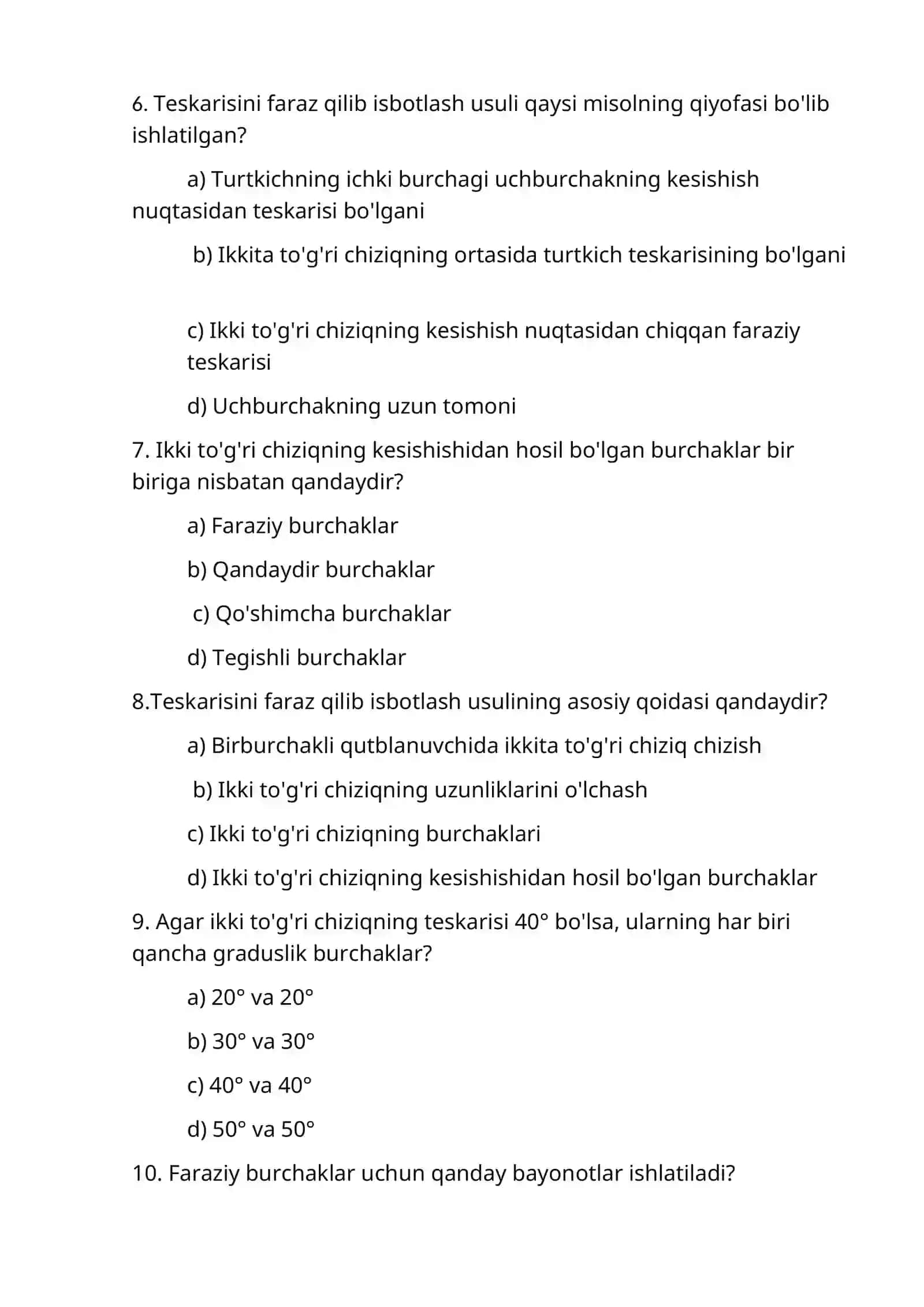 Qo‘shni burchaklar bissektrisasi 2