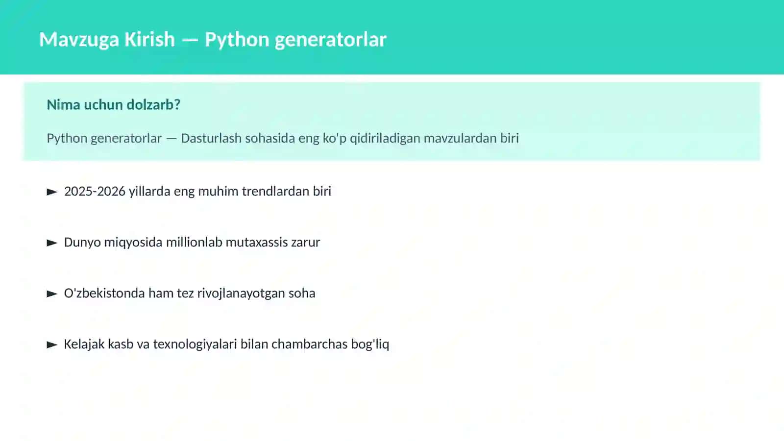 DASTURLASH | PYTHON DASTURLASH 2