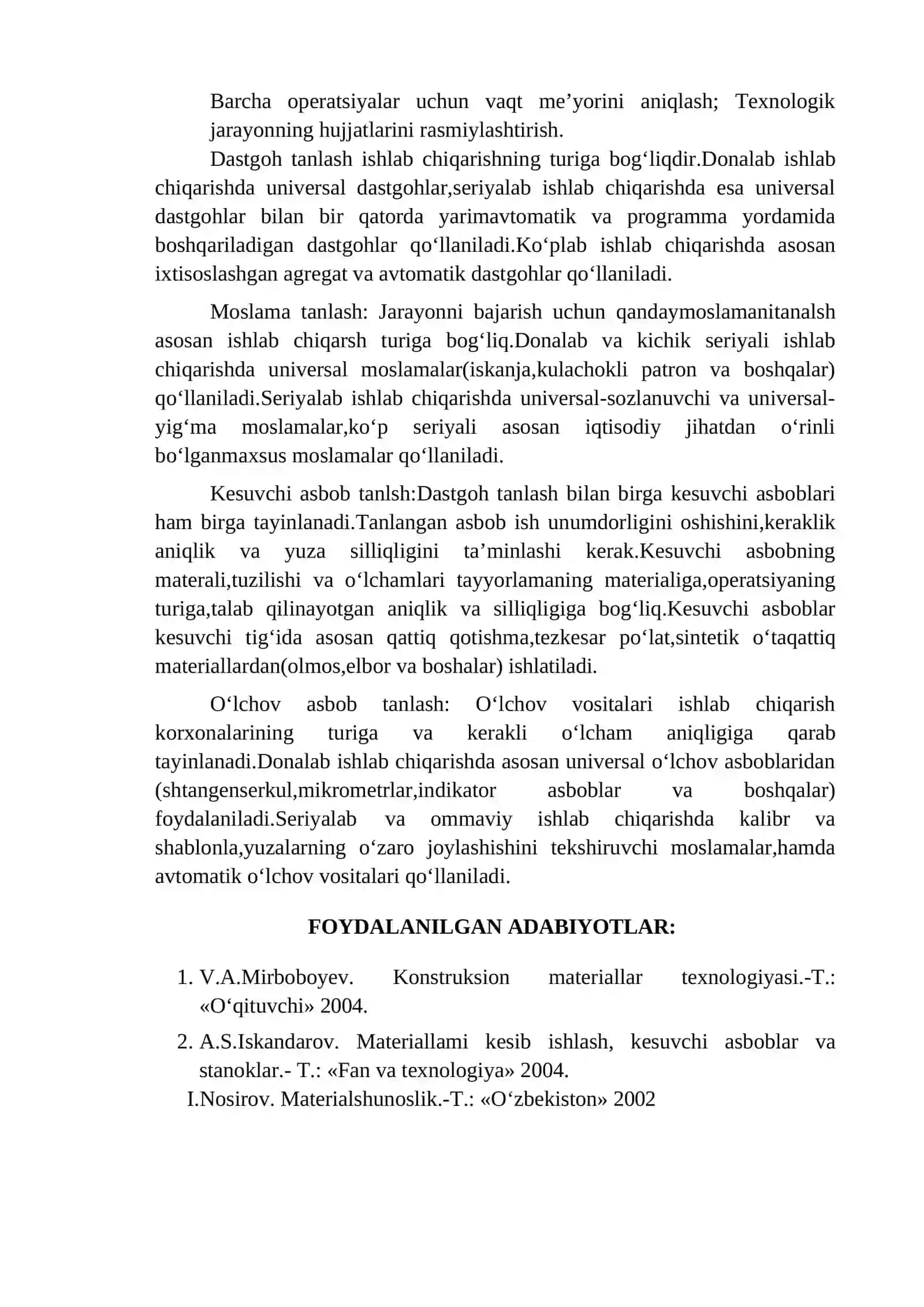Detallarga Mexanik Ishlov Berishda Loyihalash 2