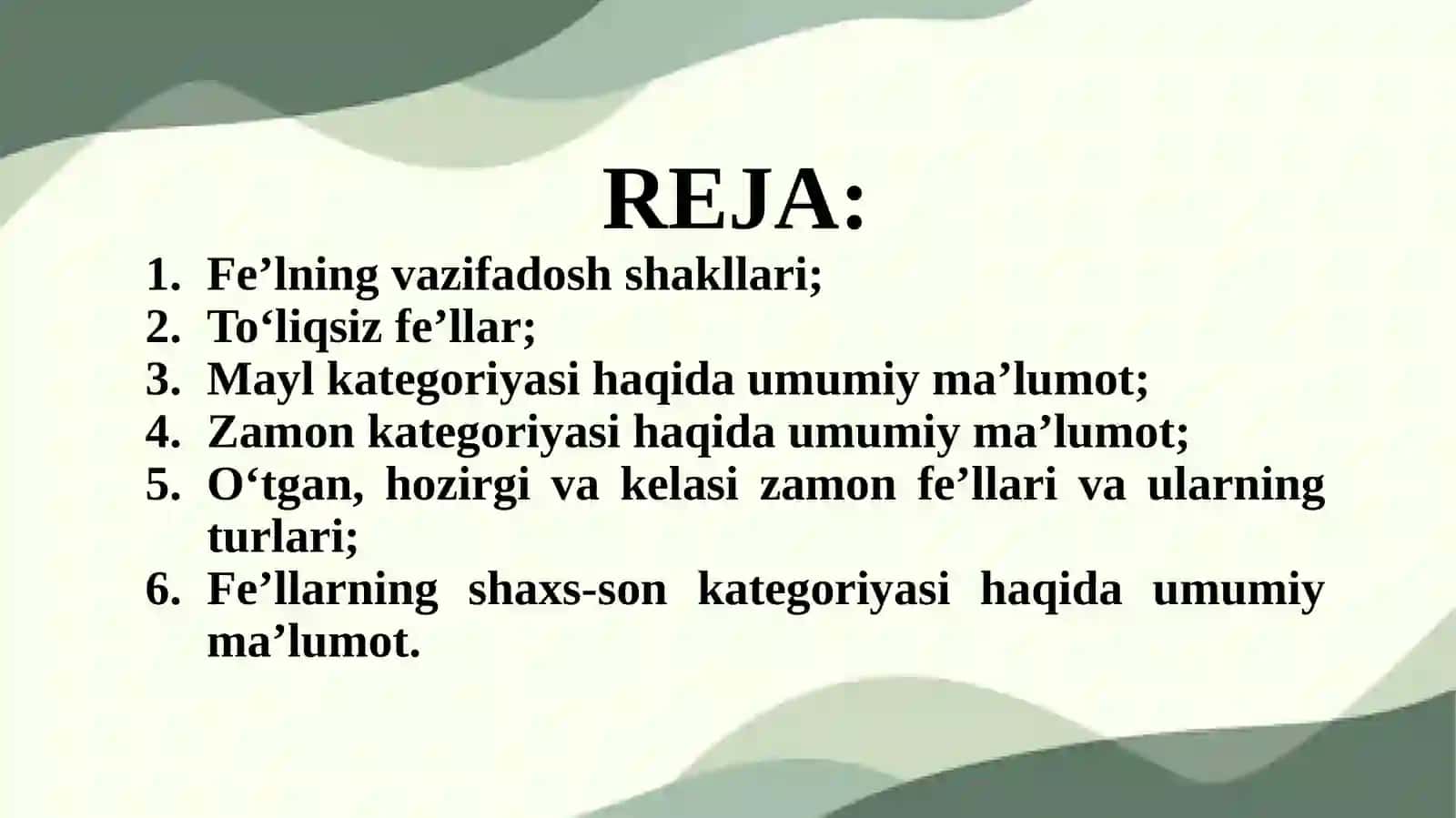 Fe’lning važifa šakllari 2