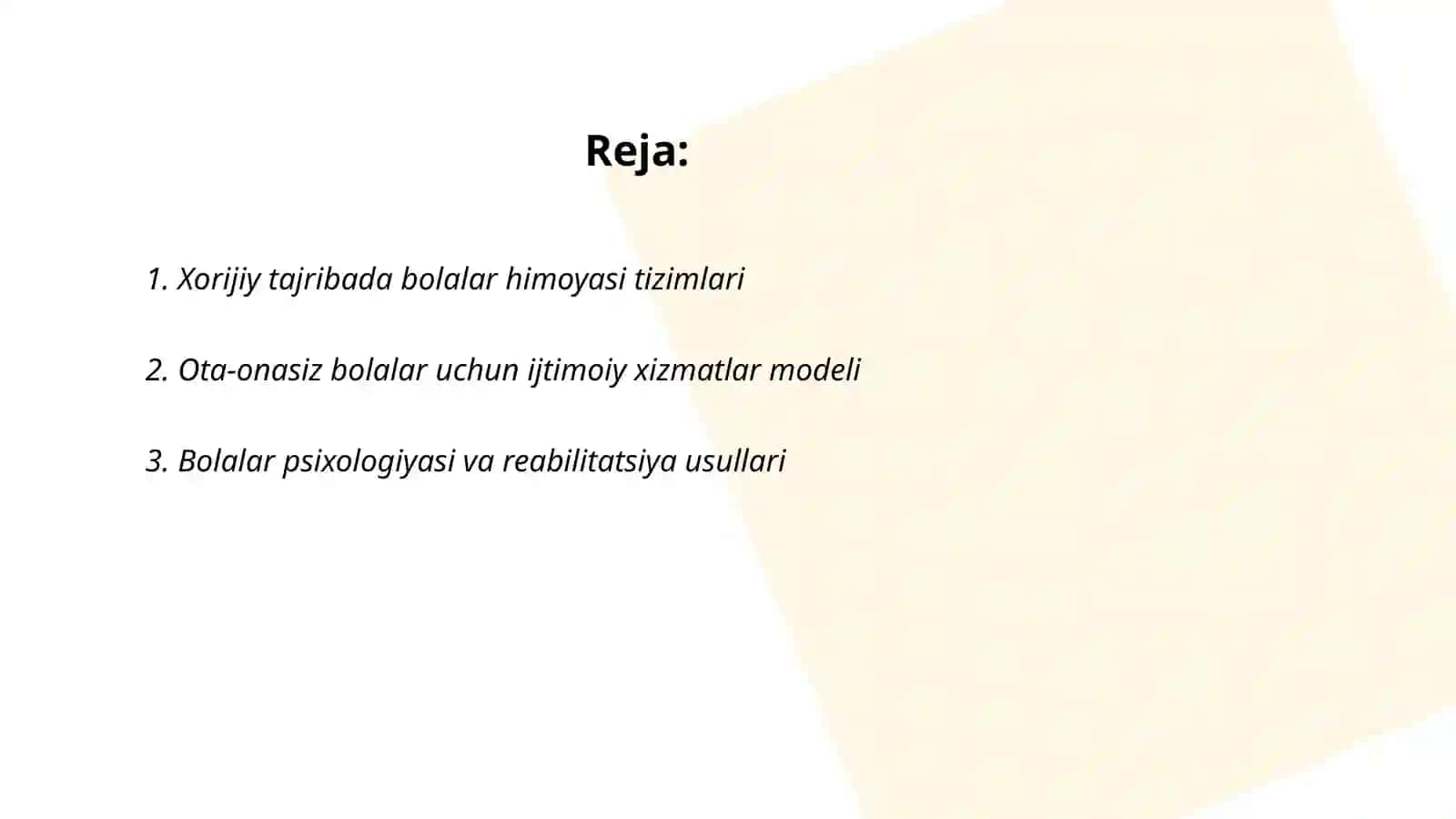 Ota-ona qarmog'idan mahrum bo'lgan bolalar bilan ijtimoiy ish olib borish tajribasi 2