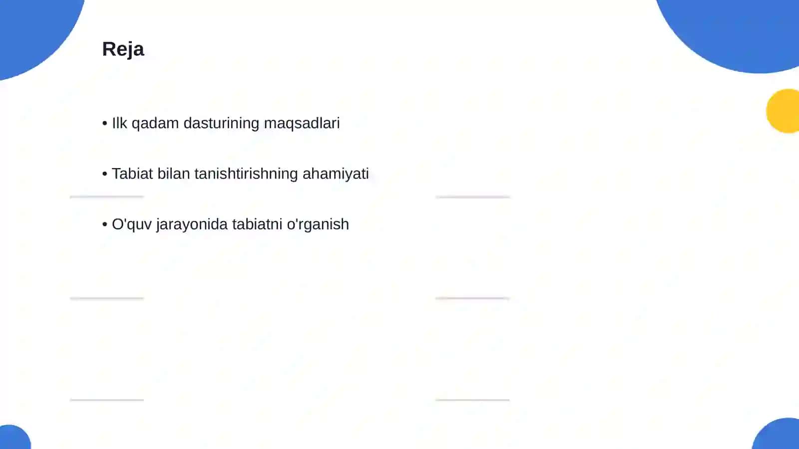 Ilk qadam davlat dasturida tabiat bilan tanishtirish mazmuni 2