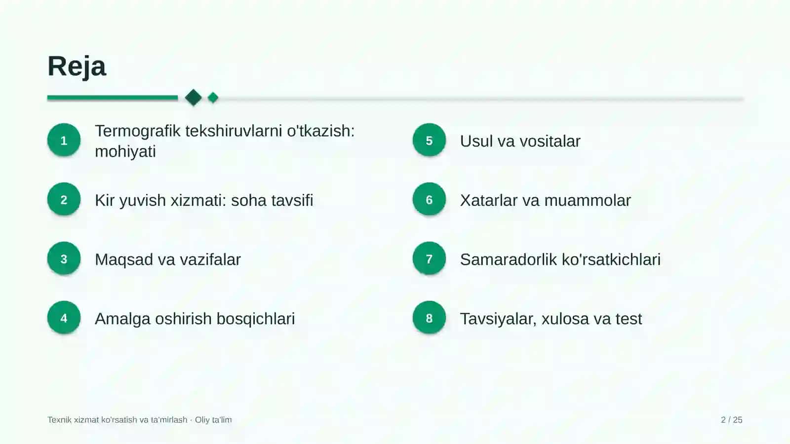 Kir yuvish xizmatida termografik tekshiruvlarni o'tkazish 2