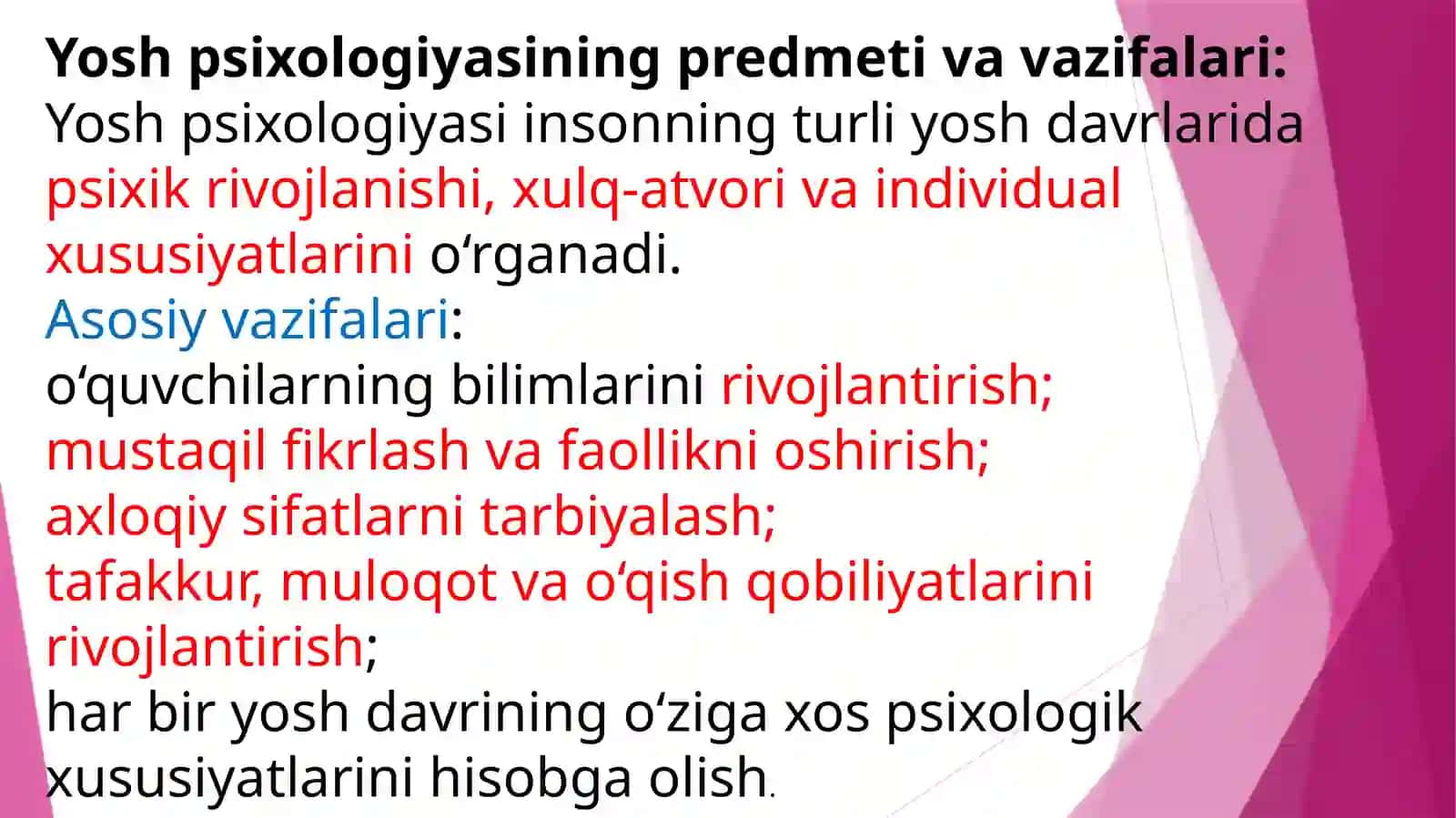 YOSH PSIXOLOGIYASI 2