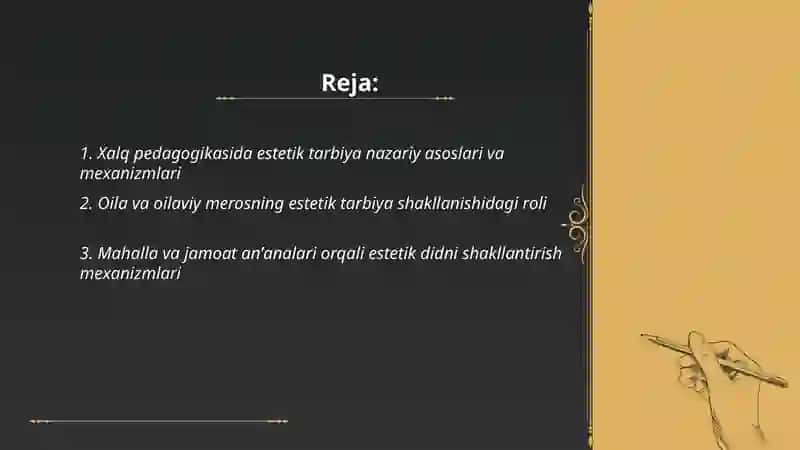 Xalq pedagogikasi estetik tarbiyaning shakllanish mexanizmlari 2