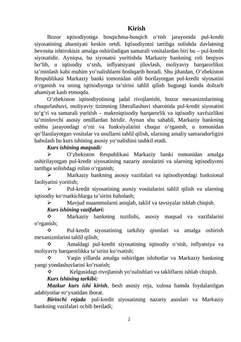 Pul-kredit siyosatining nazari anoslari 2