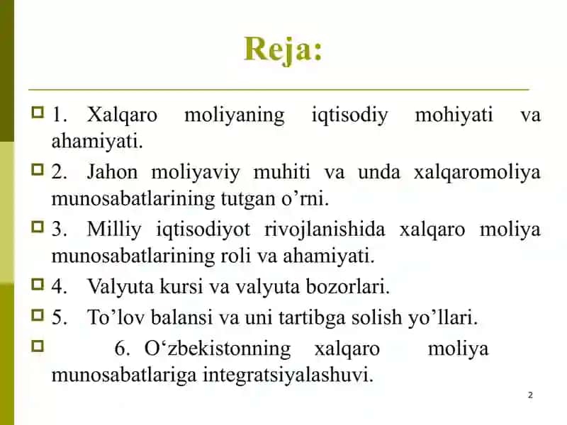 Xalqaro moliya 2