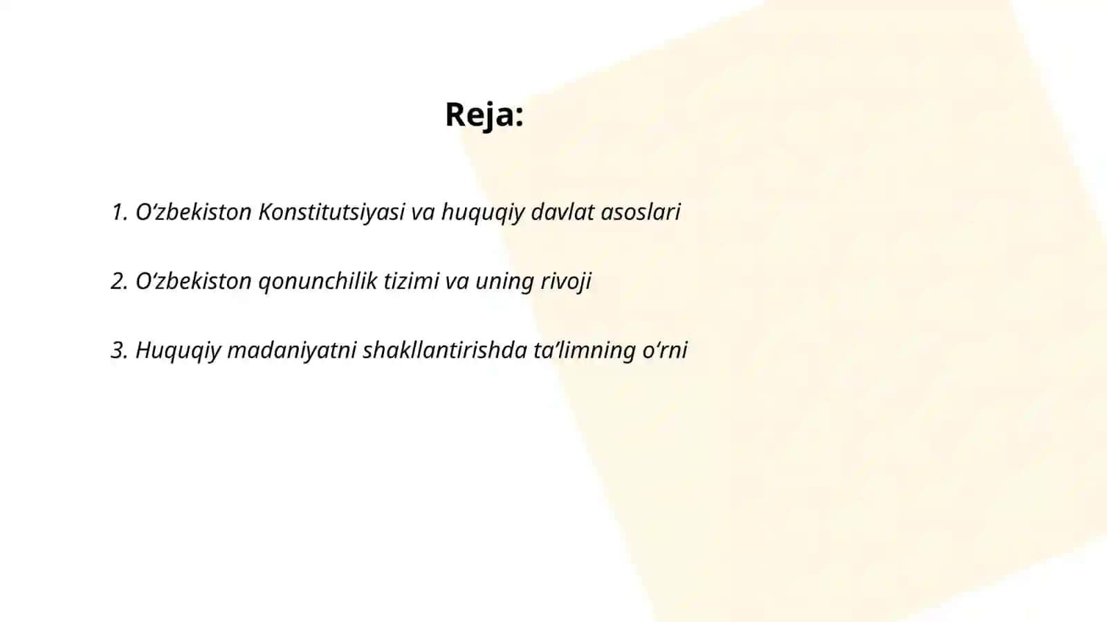 Oʻzbekiston huquqiy demokratik davlat va jamiyat qurilishi yoʻlida 2
