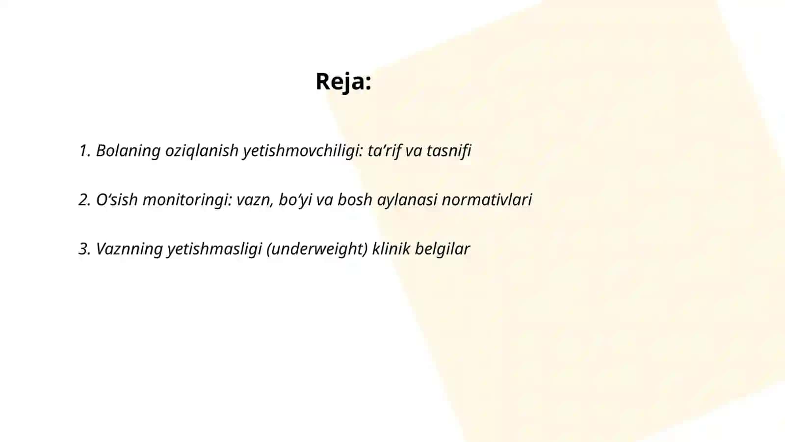 Bolaning ovqatlanishining yetishmasli belgilari 2
