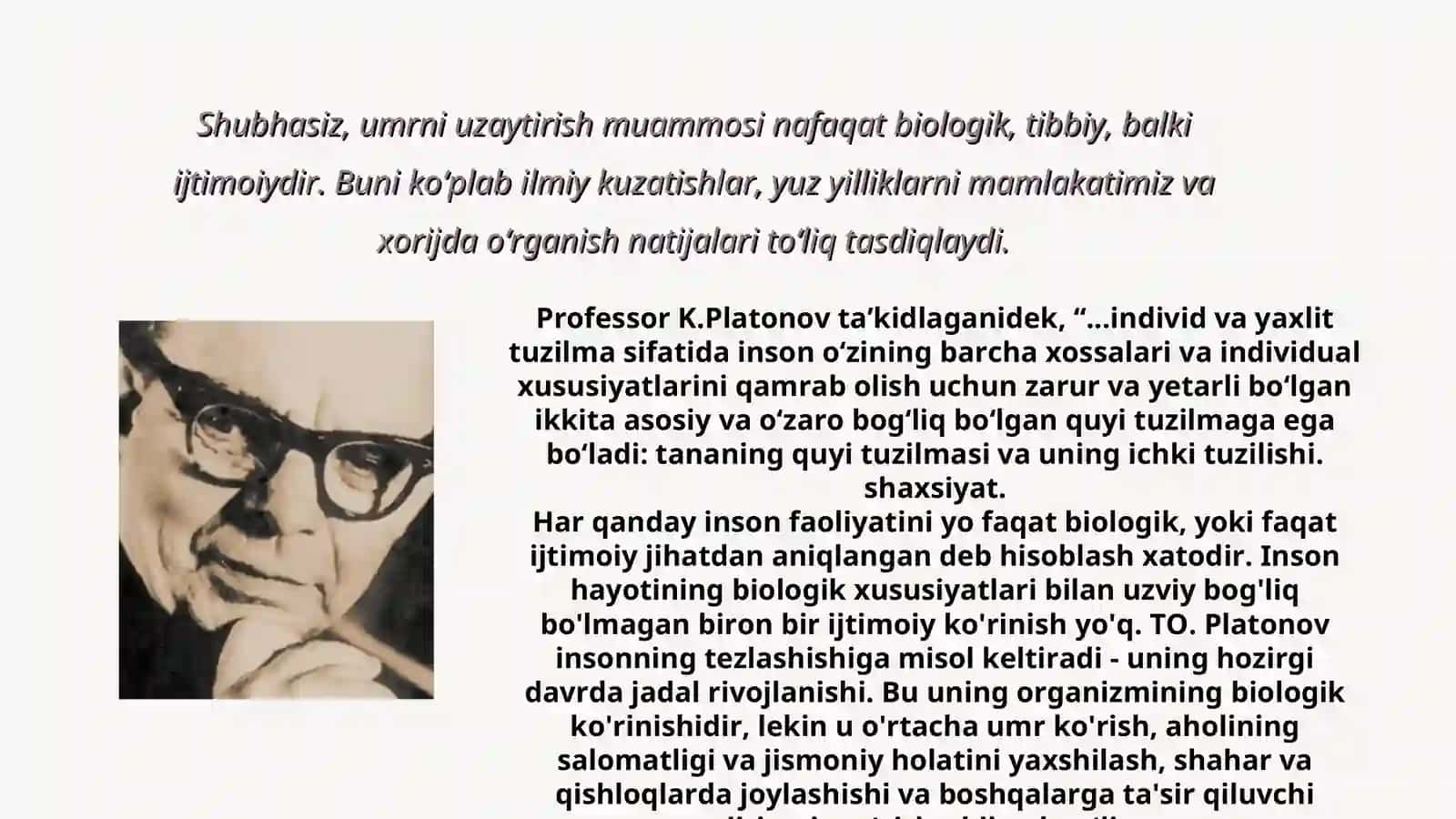 Uzoq umr ko'rishning biologik ijtimoiy va psixologik omillari 2