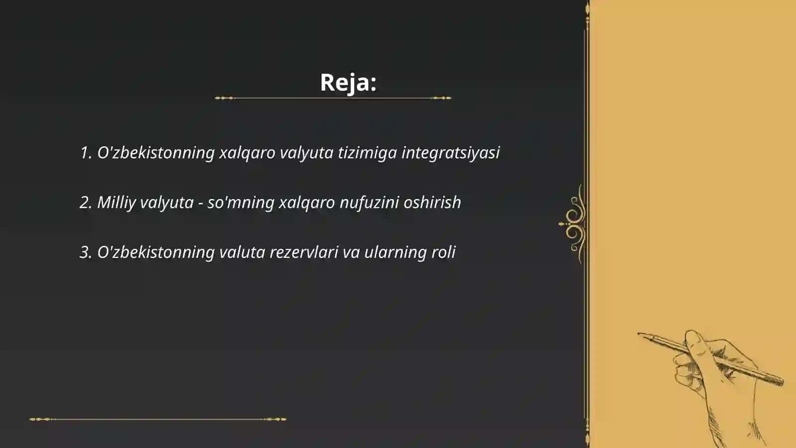 Jahon valyuta tizimida O'zbekistonning tutgan o'rni 2