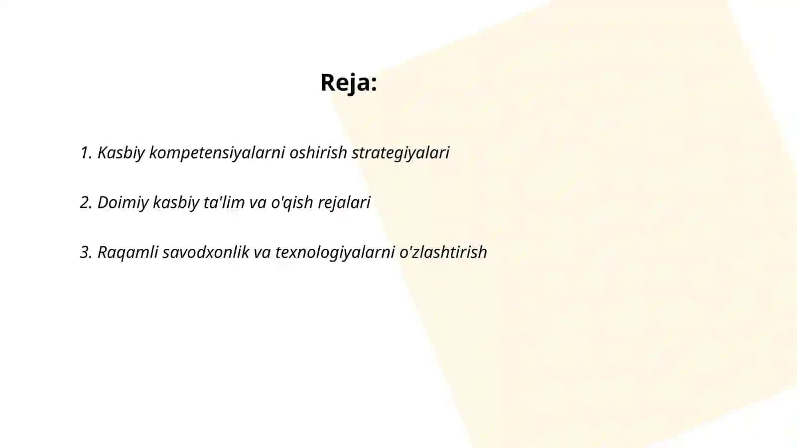 Kutubxonachining shaxsiy rivojlanish strategiyalari 2
