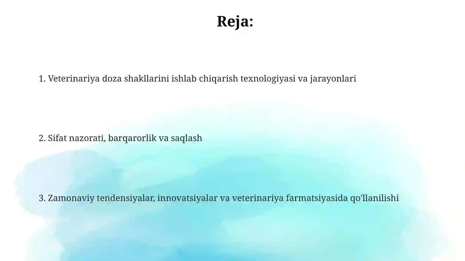 Veterinariya doza shakllarini tayyorlash texnologiyasi 2
