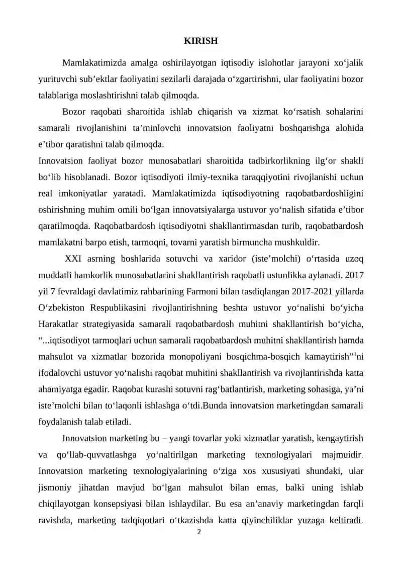 INNOVATSION MARKETING TUSHUNCHASI VA UNING NAZARIY ASOSLARI 2