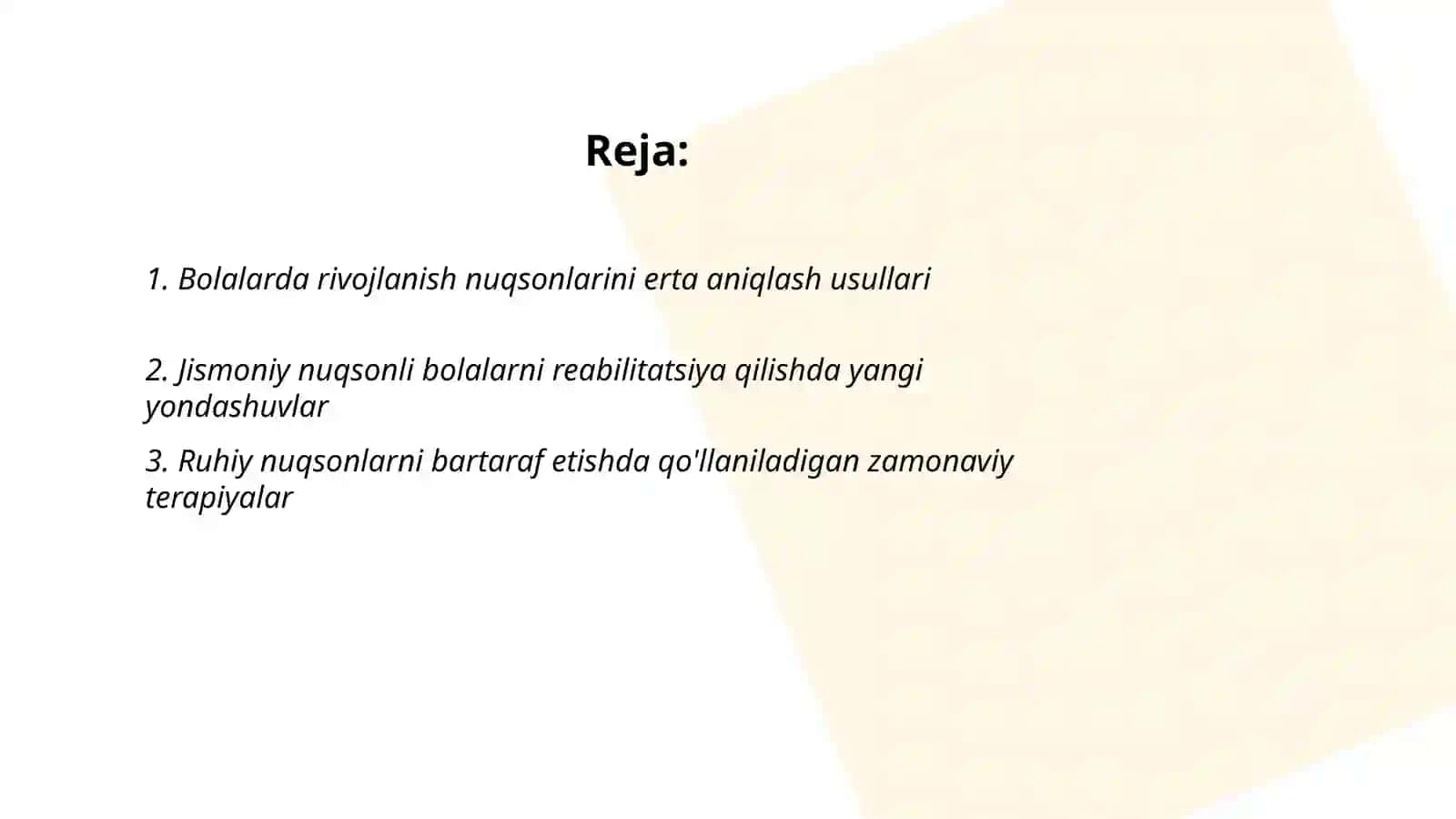 Bolaning jismoniy yoki ruhiy rivojlanishidagi nuqsonlarni bartaraf etish korekksiyasi kompitensiya ishlari 2