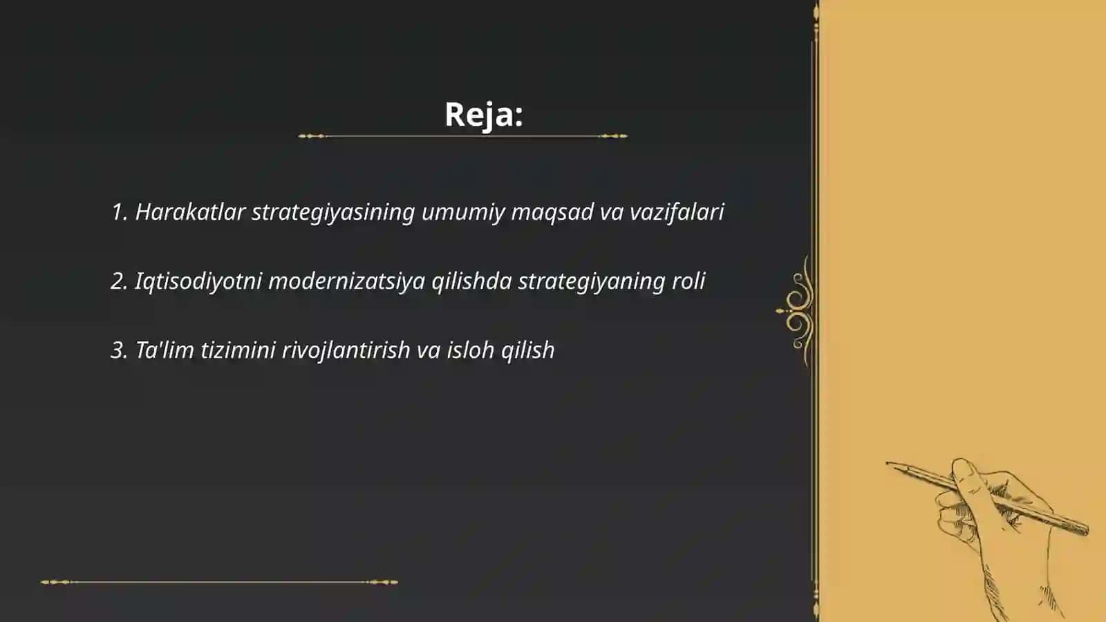 Harakatlar strategiyasining umumiy maqsad va vazifalari 2