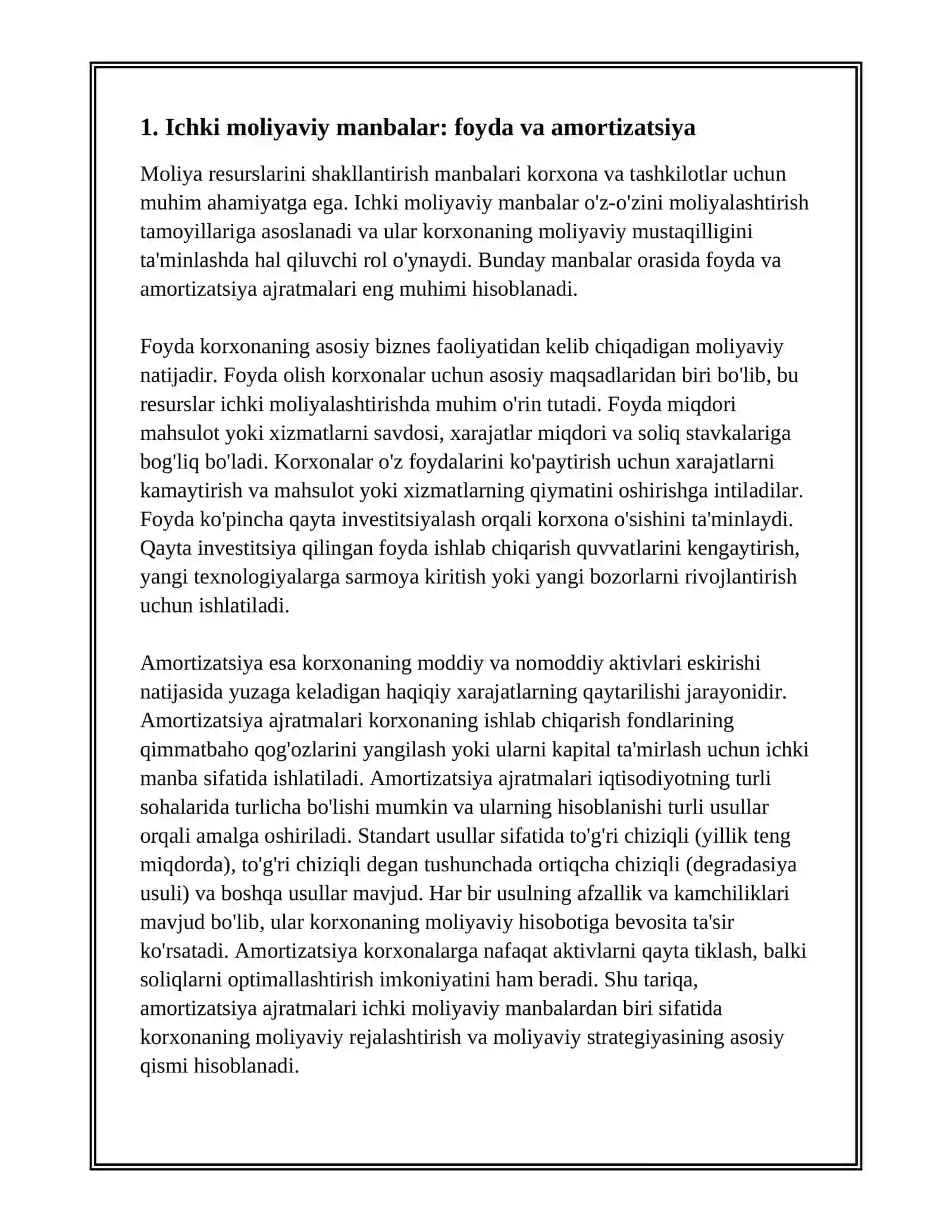 MOLIYAVIY RESURUSLARNI SHAKLLANTIRISH MANBALARI 2