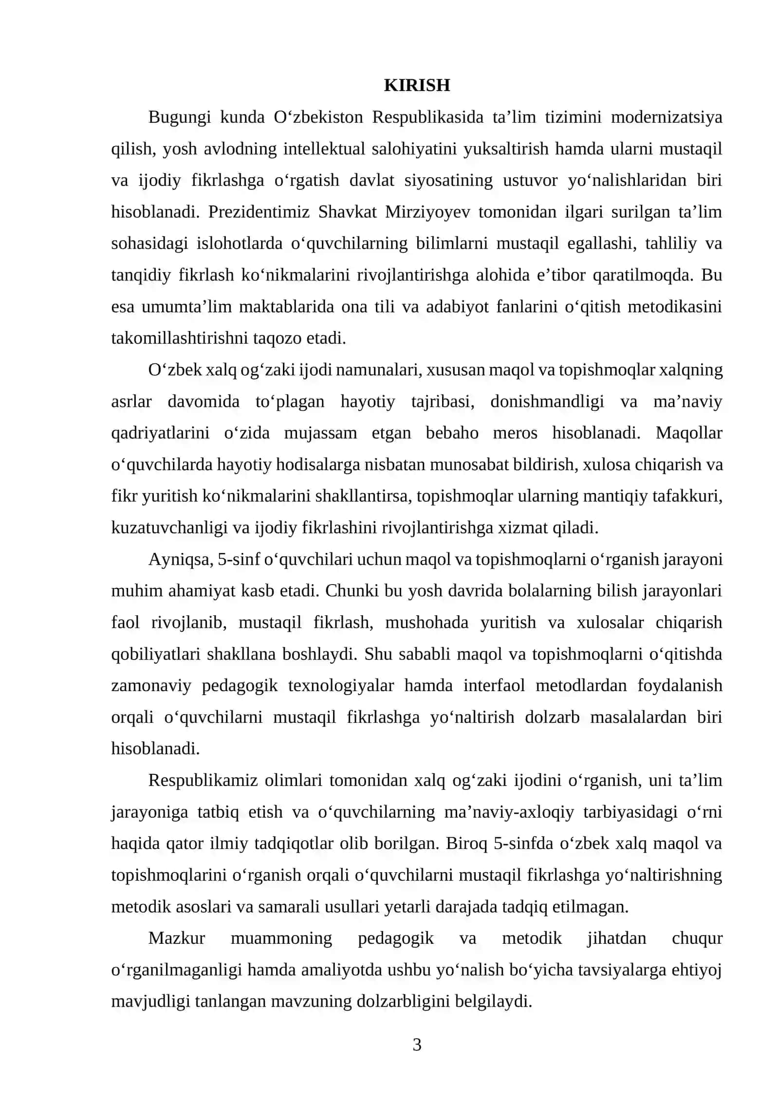 5-sinfda oʻzbek xalq maqol va topishmoqlarini oʻrganishda oʻquvchilarni mustaqil fikrlashga  yoʻnaltirish usullari 2