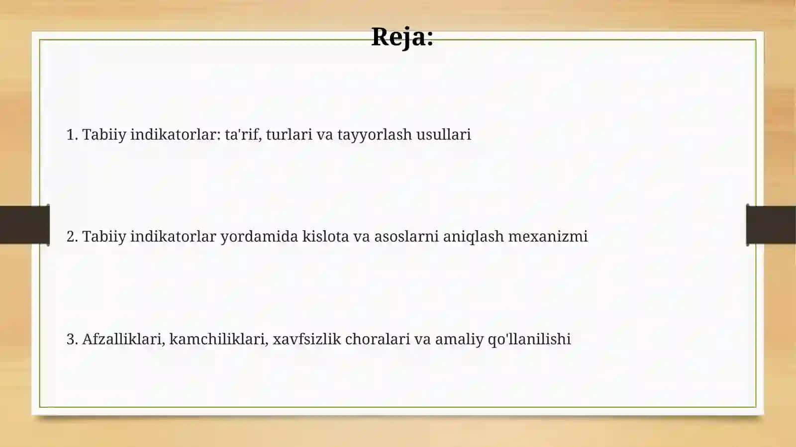 Tabiy indikatorlar: Ta'rif va xususiyatlar 2