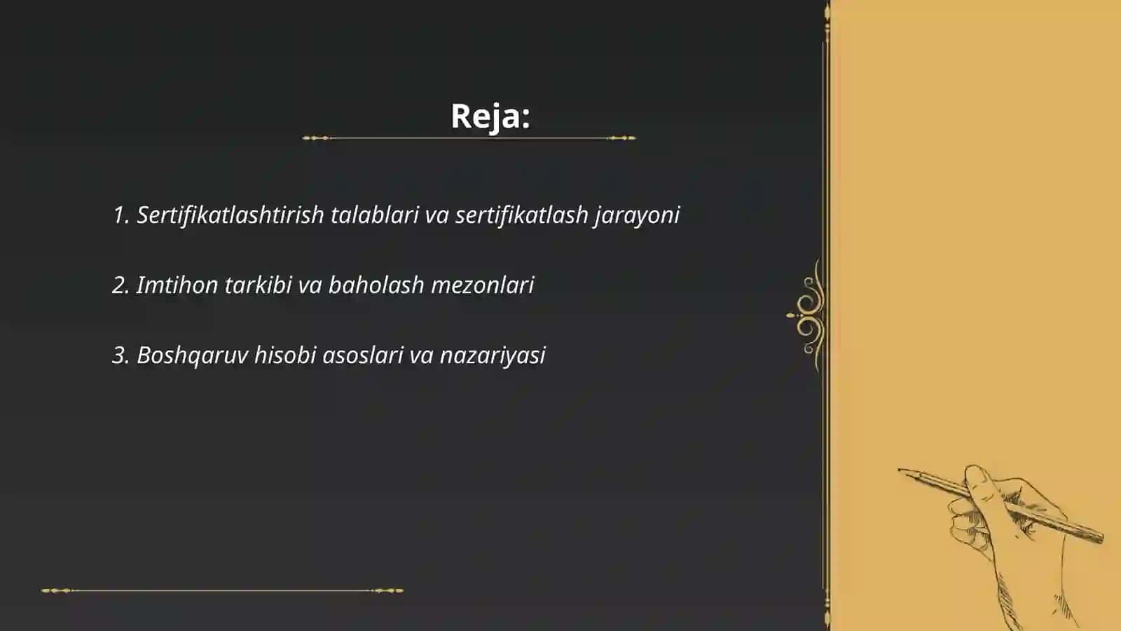 Boshqaruv hisobi bo‘yicha sertifikatlashtirish 2