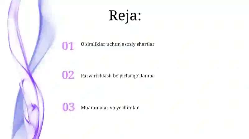 Oʻsimliklarni parvarish qilish 2