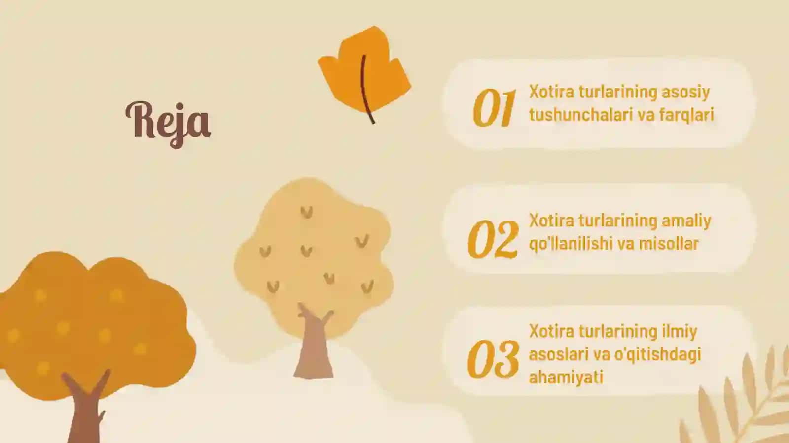 Xotira turlari va uning xususiyatlari 2