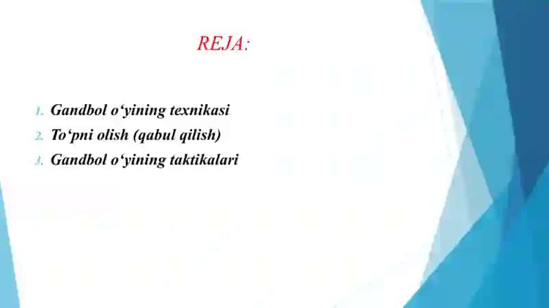 GANDBOL O'YINING TEXNIKASI VA TAKTIKASI 2
