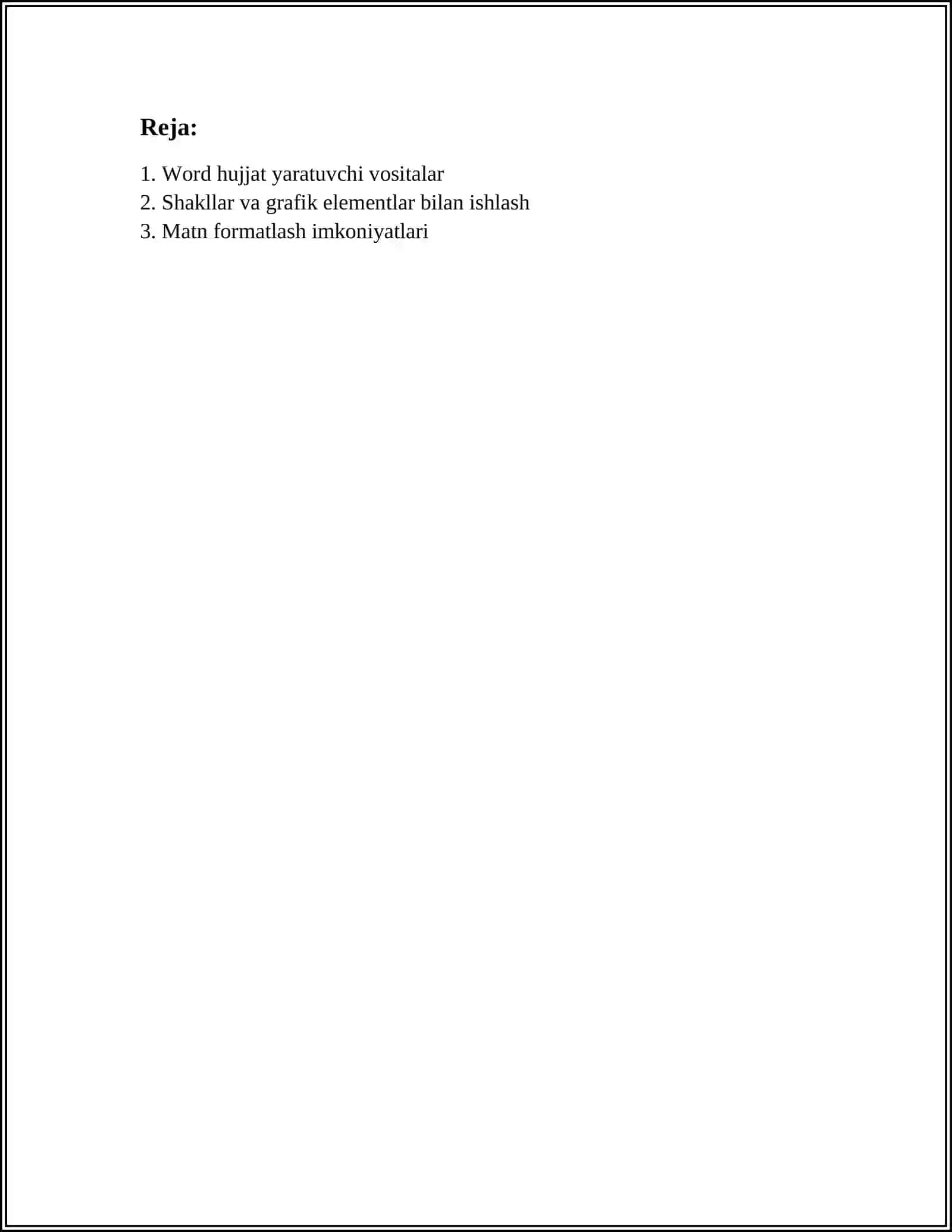 MS WORD AVLODLARI 2