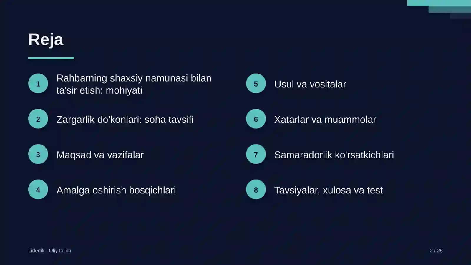 Zargarlik do'konlarida rahbarning shaxsiy namunasi orqali ta'sir etish 2