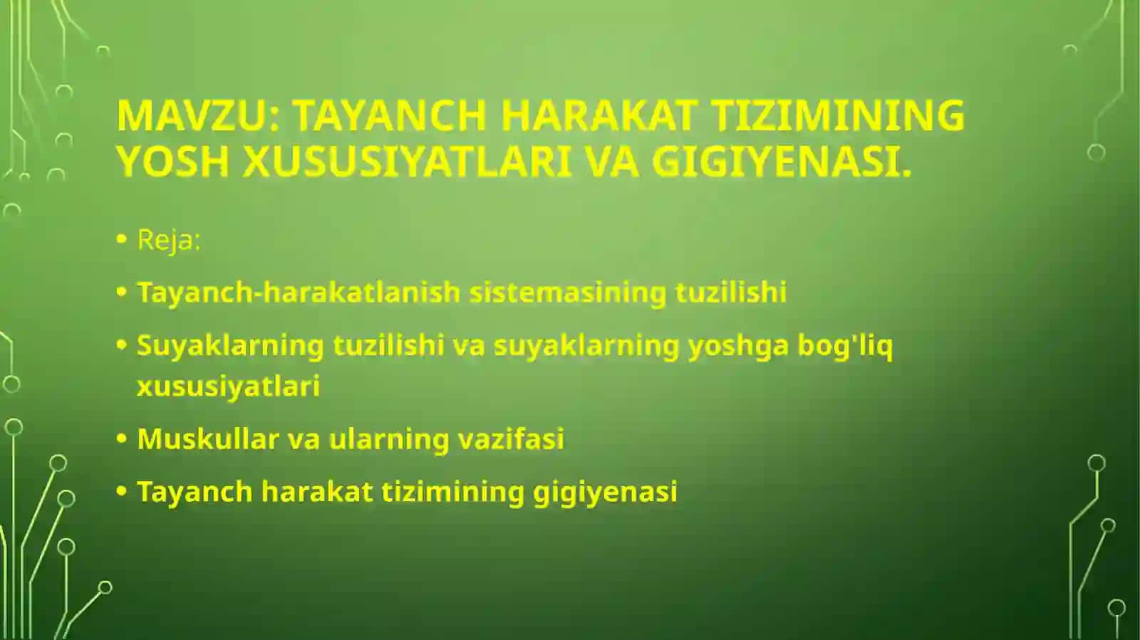 Tayanch-harakat tizimi ning yosh xususiyatlari va uning gigiyenasi 2