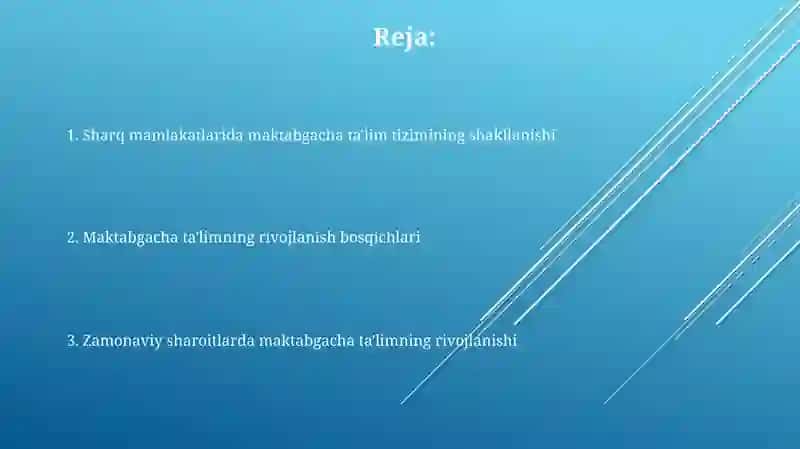 O'zbekistonda maktabgacha ta'lim rivojlanishi davri 2