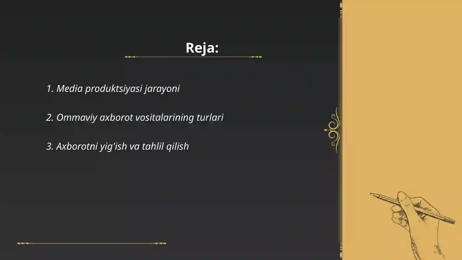 Media makonda axbarotni taqdim etish 2
