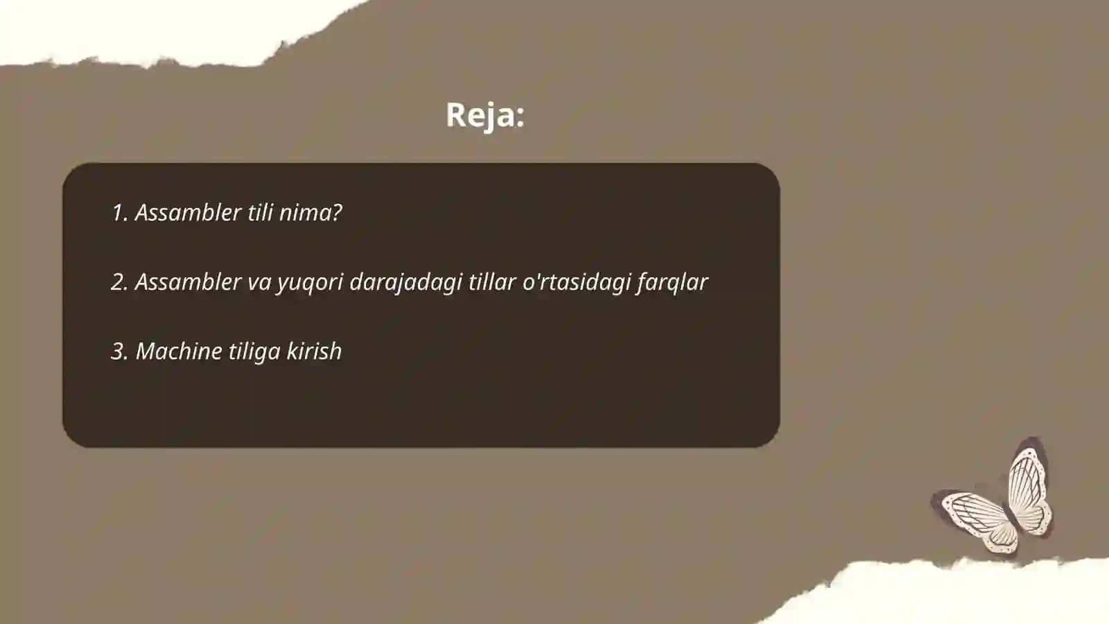 Assambler tili operatorlari va ularni qoʼllash 2