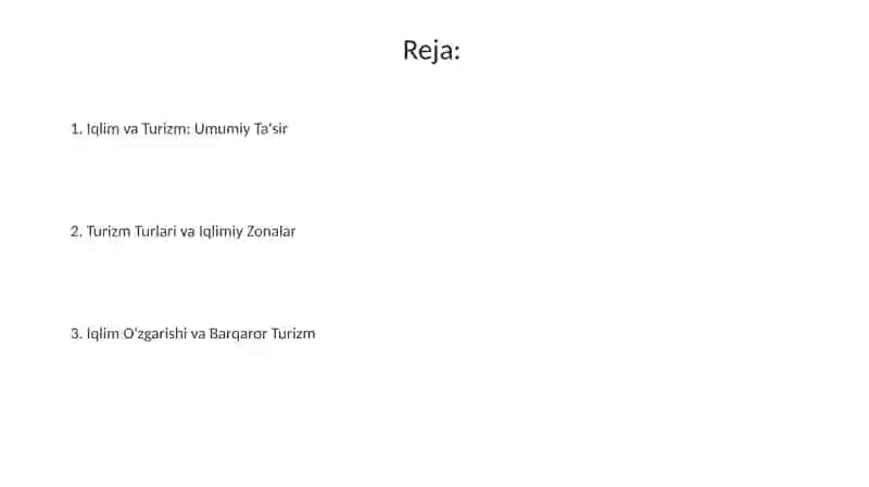 Iqlim turistik resurslari 2