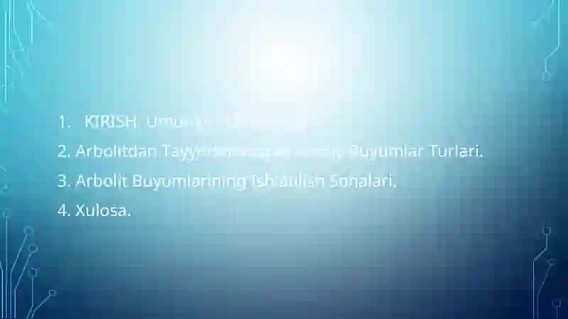 Arbolit Asosidagi Olinadigan Buyumlar Turari va Ishlatilish Sohalari 2
