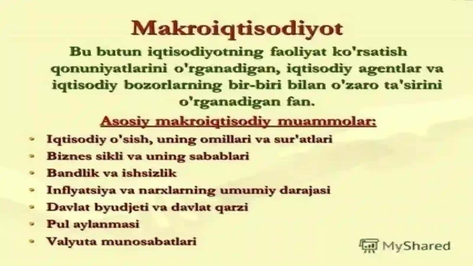 Makroiqtisodiy beqarorlik va iqtisodiyoti 2