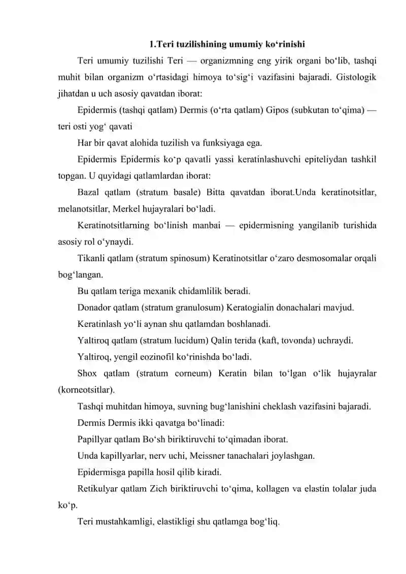 TERI GISTOLOGIYASI 2